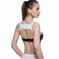 Portable Posture Corrector Back Brace Strap Shoulder Alignment Upper Back Pain Relief Comfortable (White)