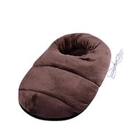 MOXIN Electric Heated Foot Warmer, USB Foot Boots, Super Soft Short Plush, Anti-Slip Sole, Washable, for Hot Pack for Feet, Legs, Easy and Convenient,Brown
