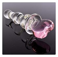 Carinloing Cute Love Heart Shape Waterproof Dillido Glass B'ut.t P¨´gs Sxx Toys A¨½us Pl¨²g for Women (Pink)
