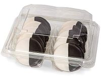 Clear Food Containers - 10 Cookie Tray Clamshell 7-1/2x7-1/2x3" - (100 Per Pack) - WRAPS-10TRAY