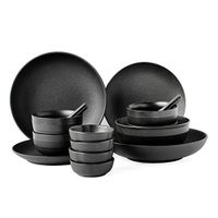 BLWX - Japanese style dishes set home eating bowl ceramic retro plate tableware - 3 combinations bowl (Size : 17 pieces)