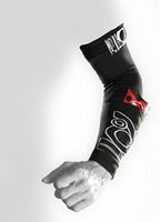 110% Play Harder Alchemy Compression Arm Sleeves (Pair) + ICE for Upper and Lower Arm (Black) Small/2