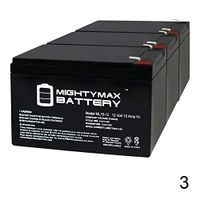 Mighty Max Battery ML15-12 12V 15Ah F2 SLA Replaces GP12120 PS-12120 WP12-12 GP12110F2-3 Pack Brand Product