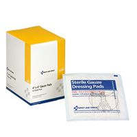 First Aid Only 4" X 4" Sterile Gauze Dressing Pads, Box of 50