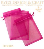 100 Pcs Fuchsia 3x4 Sheer Drawstring Organza Bags Jewelry Pouches Wedding Party Favor Gift Bags Gift Bags Candy Bags [Kyezi Design and Craft]