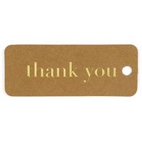 Hortense B. Hewitt 39513 Favor Tag Cards, 3.25-Inch, Kraft/Gold