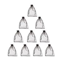 Pandahall 100pcs Reusable Large Black Drawstring Organza Bags for Wine Bottle Wrapping Wedding Party Favor Gift Packaging Pouch (6.69x9")(17x23cm)
