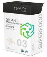 Organic Ashwagandha Root Powder by Merlion Naturals | Withania Somnifera/Indian Ginseng (8 OZ)