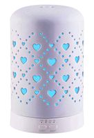 Altrasonic Diffuser for Essential Oil, White Ceramic Aromatherapy Diffuser with 4 Timer&7 Color Changing Light, Cool Mist Humidifier for Home Office Bedroom, BPA-Free（Hearts）