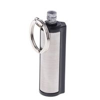 GMSP Fashion Permanent Striker Lighter Match Silver Metal Key Chain