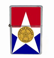 Dallas Texas Flag Flip Top Oil Cigarette Lighter