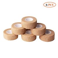 6pc-1 Inch Wide Skin Colour Elastic Self- Adhesive Bandage Finger Tape，First Aid Wrap Bandages, for Wrist and Ankle Sprains & Swelling