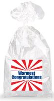 Warmest Congratulations Red and White Ray Party Favor Bags with Ties - 12pack