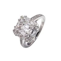 Jewelry Gift,Jushye Women Stylish Personalized Metal Full Diamond Microinlaid Zircon Female Ring 6 Size Choose (Silver, 10)