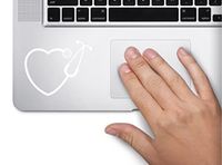 Stethoscope RN Heart Nurse Symbol Decal Laptop Skin MacBook Trackpad Keypad Sticker, Decal Sticker Vinyl Car Home Truck Window Laptop