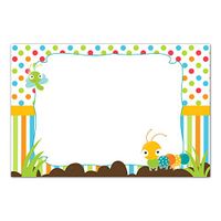 30 Blank Cards Invitations Thank You Cards Bugs Caterpillar Kids Birthday Party Baby Shower + 30 White Envelopes