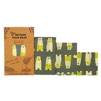 Premium Organic Beeswax Food Wrap Assorted 3 Packs, Biodegradable Plastic Wrap, Eco Friendly Reusable Bees Wrap, Sustainable Plastic Free Alternative Wraps (BEAR)