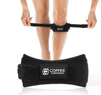 Copper Compression Patella Tendon Strap Knee Support Brace. Highest Copper Content. Patent Pending. The Only Copper Patellar Runners + Jumpers Knee Band. with Adjustable Straps. (2-Pack)