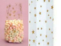 10ct Small Gold Celestial Stars 7x2x3" Cello Cellophane Party Treat Food Snack Bags nfLG -545