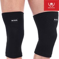 Mava Sports Knee Compression Sleeve Support for Men and Women - Perfect for Powerlifting, Weightlifting, Running, Gym Workout, Squats and Pain Relief (All Black, X-Large)