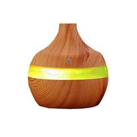Elevin(TM) Air Humidifier Aroma Diffuser Purifier All In One Wood Grain 300ml 500ml USB 7 Color Changing LED Night Light Ultrasonic Aromatherapy Oil Diffuser Cool Mist Humidifiers (300ml, C Yellow)