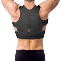 Aofit 12 Magnets Pull Shoulder Straps Back Support Corrector Shoulder Posture (XL 34.25"-34.64", Black)