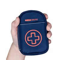 Auvi Q Case, Travel Medical Bag – Small Medication Organizer Insulated Medicine Bag “Jake” Navy Blue Mini Medic Pouch: Asthma Inhaler Case for (Small EpiPens), Allergy Meds, Nasal Sprays or More