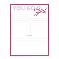 Graphique Large Notepad, Future is Female – 6" x 8", Cute Notepad with 150 Tear-Off Sheets, Features the Quote “You Go Girl” on Every Page – Perfect for Note Taking, List Making, and More