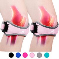 Achiou 2 Pack Patellar Tendon Support Strap, Knee Pain Relief with Silicone Adjustable Knee Band, Brace Stabilizer for Gym, Running, Hiking, Weight Lifting, Basketball, Volleyball
