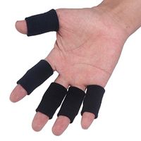 Healifty 10pcs Stretchy Finger Protector Sleeve Arthritis Support Sports aid Compression Finger Protector (Black)