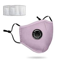 Air Purifying Reusable Face Mask with Carbon Filter Anti-Fog PM2.5 Respirator-Protection from Dust, Pollen, Pet Dander, Other Airborne Irritants,Pink+2 PCS Filter Pads