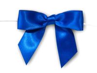 6ct. Pre-Tied Royal Blue 3" Satin Gift Bows Wire Ties Ready-to-Use 7/8" Ribbon nfLG -1363
