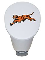 The Furniture Cove New 2.6 Gallon White Plastic Step Trash Can Waste Basket Featuring the Choice of Your Favorite Football Team Logo - FREE Trash Liner Included (Bengals Tiger)