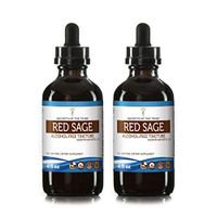 Red Sage Alcohol-Free Liquid Extract, Organic Red Sage (Salvia Miltiorrhiza) Dried Root Tincture Supplement (2x4 FL OZ)