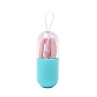 yanQxIzbiu Reusable Straws, Reusable Folding Silicone Drinking Straw with Cleaner Brush Can Kit Party Tool - Pink