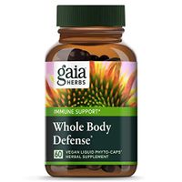 Gaia Herbs Whole Body Defense, Vegan Liquid Capsules, 60 Count - Daily Immune Support and Wellness Formula, Astragalus, Maitake & Organic Echinacea