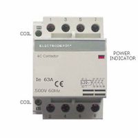 Electrodepot 63Amp NO Contactor 4 Pole, Coil 120VAC Heating or Lighting Designer Modular with Status Indicator