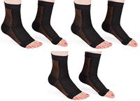 Bcurb Ankle Sleeve Plantar Fasciitis for Men Women Foot Heel Arch Support Ankle Compression Socks Reduce Swelling Joint Pain Injury Recovery Achilles Tendon - 3PrAnkSlvCuBlkSmMed.