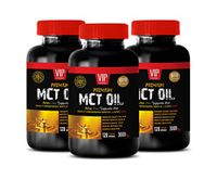 Brain and Memory Health - MCT Oil Premium 3000 MG with CAPRYLIC & CAPRIC ACIDS - mct Oil Weight Loss Pills - 3 Bottles 360 Liquid Capsules