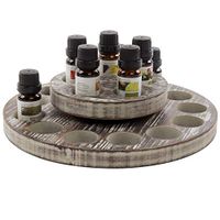 MyGift 2-Tier Rustic Torched Wood Rotating Essential Oils Display Rack