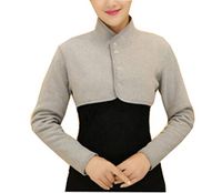 George Jimmy Prevent Arthritis Pain Thin Shoulder Warmers Long Sleeve Cardigan Shrug XXL Size(Gray)