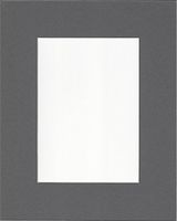 Pack of 5 12x16 Slate Grey Picture Mats with White Core, for 8x12 Pictures