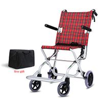 Transport Wheelchairs Lightweight Seat Belt Folding with Hand Brakes Carrying Bag Portable Chair for Kids Adult Flight Travel