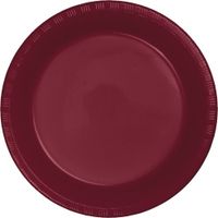 Creative Converting Touch of Color 20 Count Plastic Dinner Plates, Burgundy