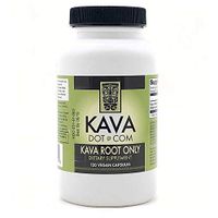 KavaDotCom Kava Root Only Premium Capsules | Vanuatu Kava Root Powder Capsules 10% Kavalactone | Kava Root Supplement for Relaxation, Sleep Support and Anxiety Relief (120 Capsules)