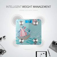 Cartoon Waves and Ships Body Fat Percentage Digital Scales Body Scales for Weight Tracks 8 Key Compositions Analyzer Sync with Fitness Apps 400 Lbs
