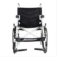 Wheelchair Medical Equipment Self-propelled, Ultra-Light Aluminum Alloy Foldable Portable Transport Travel Mobile Device, Wide Seat, with Handbrake, Black Walker Assist Devices