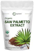 Sustainably US Grown, Organic Saw Palmetto Powder, 4 Ounce, Healthy Urination Frequency and Flow Supplement, Non-GMO and Vegan Friendly