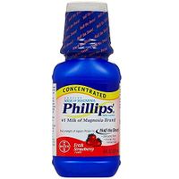 Phillips' Milk of Magnesia Concentrated Liquid Fresh Strawberry Flavor - 8.0 oz, Pack of 4