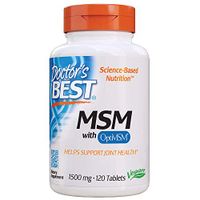 Doctor's Best MSM with OptiMSM, Non-GMO, Gluten Free, Joint Support, 1500 mg, 120 Tablets